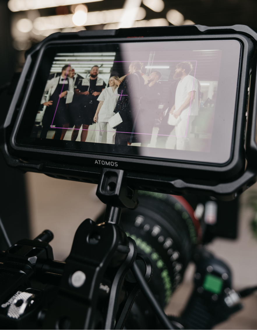 Behind the Scenes Fotografie einer Videokamera von der Filmproduktion des Porschezentrums Pforzheim